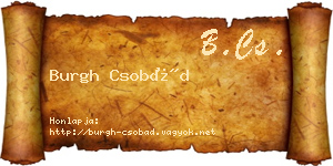 Burgh Csobád névjegykártya